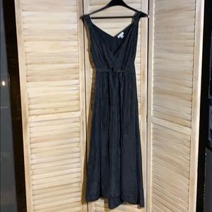 Garnet Hill black high low silk dress